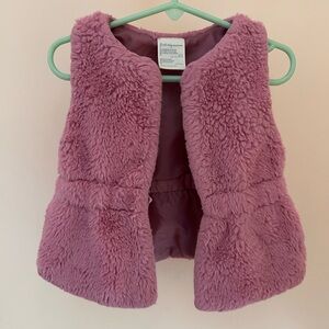 Pink Faux Fur Vest | 24M | Fuzzy Lined Toddler Girl Vest | First Impressions